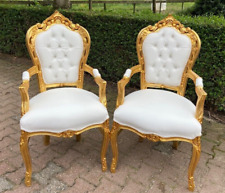 Cadeiras italianas barrocas folha de ouro faia madeira poltronas de jantar luxo vintage comprar usado  Enviando para Brazil