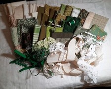 Kit de linho vintage verde ponto lento pacote bordado fio dental sucata artesanato comprar usado  Enviando para Brazil