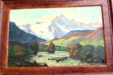 Tableau huile panneau d'occasion  Bardos