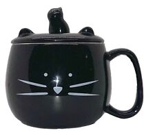 Caneca de chá Koolkatkoo gato preto café com tampa suporte para celular 16 oz Halloween comprar usado  Enviando para Brazil