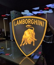 Lamborghini Beleuchtet LED Schild Wandschild Werbeschild Dekor Garage Wall Art comprar usado  Enviando para Brazil