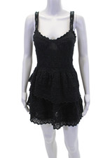 Usado, Vestido Love Shack extravagante feminino crochê sem mangas linha A em camadas preto tamanho 8 comprar usado  Enviando para Brazil