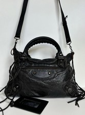 Autêntica bolsa de mão BALENCIAGA Town Classic Studs 2 vias couro preto 240579 como City comprar usado  Enviando para Brazil
