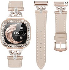 Usado, Pulseira de couro compatível com Fitbit Sense 2/versa 4 pulseiras femininas, couro elegante comprar usado Usado, Pulseira de couro compatível com Fitbit Sense 2/versa 4 pulseiras femininas, couro elegante comprar usado  Enviando para Brazil