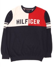 Suéter masculino Tommy Hilfiger gola redonda 2XL azul marinho colorblock CM03 comprar usado  Enviando para Brazil