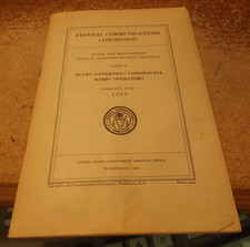 FCC - Parte 13 - Reglas Operadores de Radio Comerciales - 1 de Julio 1939 segunda mano  Embacar hacia Mexico