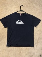 Camiseta masculina Quiksilver logotipo grande preta surf skate gráfico onda comprar usado  Enviando para Brazil
