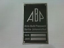 Typenschild schild ldtimer gebraucht kaufen  Goch