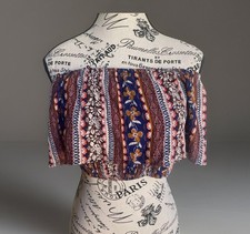 Top cropped fora do ombro tamanho pequeno, boêmio boho banda de ciganos comprar usado  Enviando para Brazil