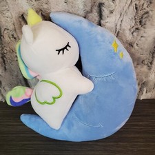 Travesseiro macio unicórnio lua azul brinquedo de pelúcia animal 9" comprar usado  Enviando para Brazil