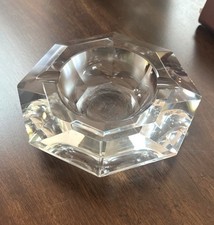 "Cenicero octogón MCM cristal pesado Art Deco 2 ranuras bloque de hielo 6"" de colección" segunda mano  Embacar hacia Mexico