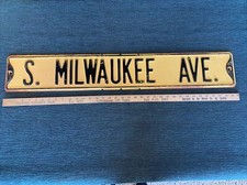 Placa de rua/estrada vintage S Milwaukee AVE 36 "x 6" aço prensado/gravado/elevado #710, usado comprar usado  Enviando para Brazil