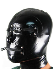 Máscara de látex preta Reino Unido com zíper olhos zíper boca máscara facial completa legal personalizar BDSM comprar usado  Enviando para Brazil
