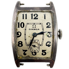 Antigo relógio de pulso mecânico masculino Omega Tonneau 1927 prata esterlina suíça comprar usado  Enviando para Brazil