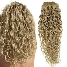 Extensões de cabelo longo encaracolado cabelo humano 7 peças cabelo loiro natural tecido 100g comprar usado  Enviando para Brazil
