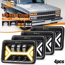4 peças 4x6" faróis LED DRL feixe Hi/Lo para Chevrolet R2500 Suburban 1989-1991 comprar usado  Enviando para Brazil