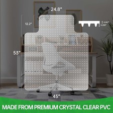 Tapete de cadeira de escritório 100pointONE extra grande 45" x 53"" transparente para pisos carpetes comprar usado  Enviando para Brazil