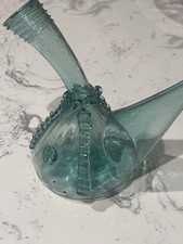 Antigo Decantador de Jarro de Vinho Porron Gravado à Mão Espanhol Arte Transparente Vidro 9" comprar usado  Enviando para Brazil