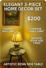 Elegante conjunto de decoração para casa 3 peças - abajur vintage, mesa artística e arte de parede emoldurada comprar usado  Enviando para Brazil