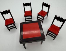 Lote de muebles de plástico para casa de muñecas vintage ideales ROJAS 1:16 segunda mano  Embacar hacia Mexico