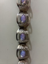 Usado, PULSEIRA DRAGÕES RESPIRADORES VINTAGE MÉXICO Opala Prata Esterlina .925 Painel Tamanho 6.5 comprar usado  Enviando para Brazil