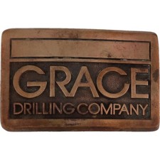 Usado, Fivela de cinto vintage bronze Grace Drilling Oilfield Service petróleo gás Texas anos 80 Nos comprar usado  Enviando para Brazil