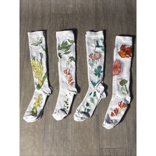 Meias de compressão flor joelho alto - Branco tamanho G/XL. comprar usado  Enviando para Brazil