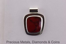 Pingente deslizante de jaspe preto e vermelho ATI prata esterlina 39 mm x 30 mm, usado comprar usado  Enviando para Brazil