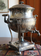 Antigo prato antigo Sheffield prato prata Samovar café chá urna água quente comprar usado  Enviando para Brazil