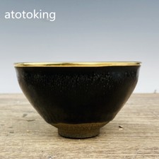 Copo de ouro coberto de obsidiana forno Jian porcelana antiga 5" China comprar usado  Enviando para Brazil