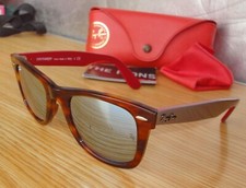 Usado, Lente espelhada Ray-Ban Wayfarer RB2140 1178/30 50mm Havana listrada/cinza/vermelha - LEIA C. comprar usado  Enviando para Brazil
