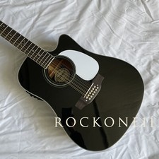 Guitarra elétrica acústica 12 cordas Takamine Dreadnought Cutaway Spruce Top preta comprar usado  Enviando para Brazil