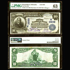 Usado, PMG 63 1902 Wood River, Nabraska - $10 parte traseira lisa Fr. 626 The National Bank of W comprar usado  Enviando para Brazil