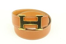 Hermès Marrom X Dourado 32mm Logotipo H Reversível Cinto Kit 67h422s comprar usado  Enviando para Brazil