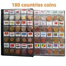 180 peças países regiões moedas diferentes dinheiro logotipo bandeira coleção com álbum de livros comprar usado  Enviando para Brazil