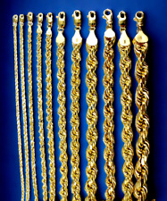 Colar de corda de ouro amarelo 10K corrente corte diamante 2mm-10mm 7-30" comprar usado  Enviando para Brazil