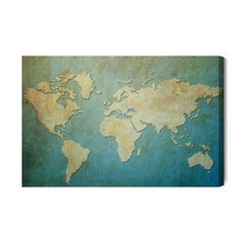 Obraz na płótnie Mapa Świata Vintage Styl retro i tekstura  Premium Canvas, używany na sprzedaż  PL
