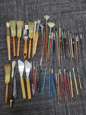 48 PINCÉIS DE PINTURA VINTAGE SORTIDOS DE ARTISTA, LOTE IMOBILIÁRIO Várias Marcas Ferramentas, usado comprar usado  Enviando para Brazil