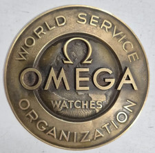 RELÓGIO OMEGA ANTIGO E RARO CIRCULAR PLACA DE BRONZE EM SINAL DE RELEVO SERVIÇO MUNDIAL + comprar usado  Enviando para Brazil