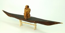 ~ Modelo antigo de caiaque esquimó inuit do século XIX com suporte comprar usado  Enviando para Brazil