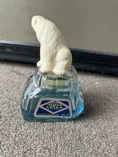 RARO Botella de Vidrio Transparente Vintage Aqua Velva Azul Hielo Después del Afeitado Oso Polar Años 70 segunda mano  Embacar hacia Mexico