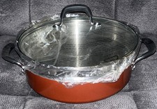 NOVO TRAMONTINA 5,5 Qt Panela Antiaderente Coberta com Vaporizador Conjunto de 3 Peças VERMELHO, usado comprar usado  Enviando para Brazil