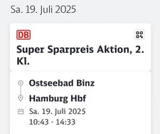 Zugticket binz hbf gebraucht kaufen  Köln