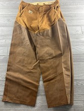 Calça de caça ponteiro vintage masculina couro escova protetor lona perna dupla garra comprar usado  Enviando para Brazil