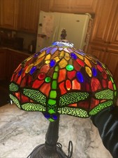 Abajur de mesa redondo estilo libélula estilo Tiffany azul verde vintage comprar usado  Enviando para Brazil