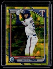 2024 BOWMAN CROMO AMARELO SAFIRA /75 1ST PROSPECT BRAYLIN MOREL RANGERS comprar usado  Enviando para Brazil