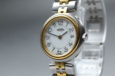 Nuevo reloj para mujer Batt [casi como nuevo] Hermes Profile dorado combinado esfera blanca 25 mm Qz segunda mano  Embacar hacia Argentina