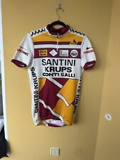 Usado, Camiseta de ciclismo vintage preta Santini Crups Conti Galli multicolorida 1985 tamanho GG comprar usado  Enviando para Brazil