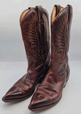Botas de cowgirl vintage boulet couro marrom canadense gravado dedo quadrado tamanho 7,5  comprar usado  Enviando para Brazil
