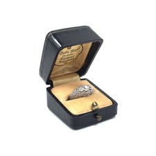 Anillo Art Deco Oro Blanco 18kt Platino 0.70ct Diamantes Oro 750 Joyería... comprar usado  Enviando para Brazil